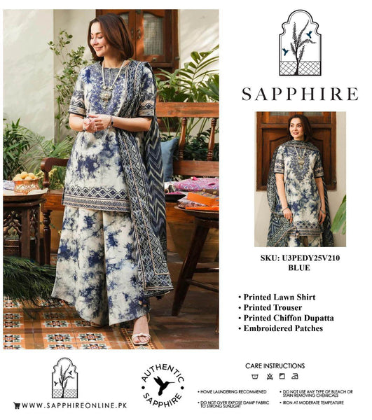 Sapphire Lawn & Chiffon - ᖴᗩᗷᖇᎥᑕᗝᖇᗩ