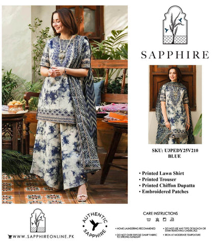 Sapphire Lawn & Chiffon - ᖴᗩᗷᖇᎥᑕᗝᖇᗩ