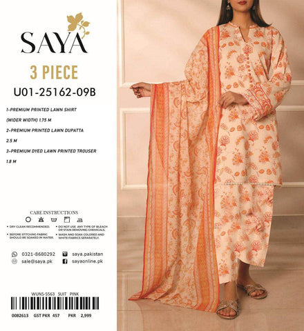 SAYA Lawn 3Pcs suit - ᖴᗩᗷᖇᎥᑕᗝᖇᗩ
